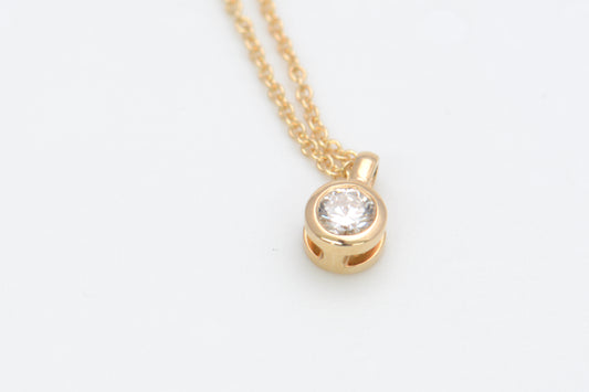 Necklace with Lab Grown Diamond Pendant Autumn Collection 24 Full Bezel Set Design One of Set One Angled  View 1  by Wholestone Jewellery