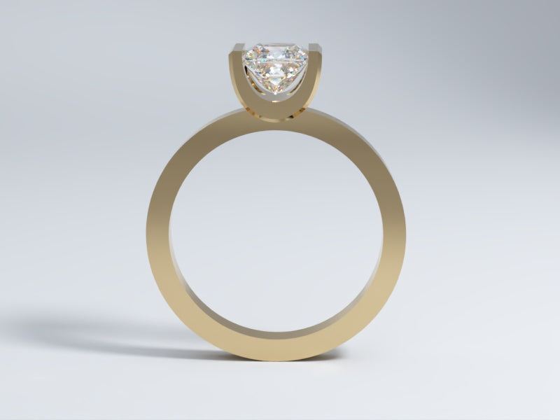 Lab Grown Diamond Ring Bezel Collection Half Bezel Set Design Three of Collection Side View 4 by Wholestone Jewellery