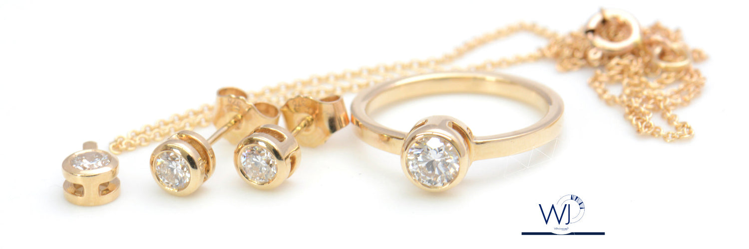 Autumn 24 Collection | Set One - Full Bezel Set Diamond Ring, Pendant and Earrings!