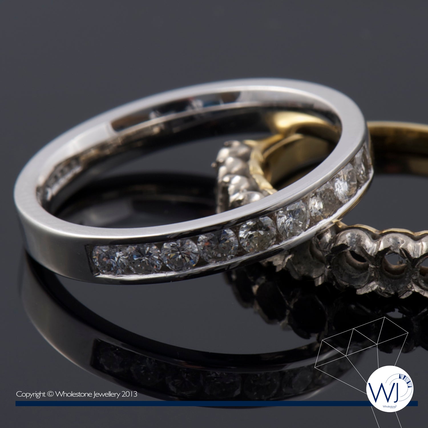 Channel Set Diamond Ring remake in 18ct White Gold by Wholestone Jewellery