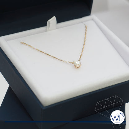 Diamond Pendant and Necklace 0.50 carat | 4 Claw Solitaire Setting with Fixed Chain | Individual Design