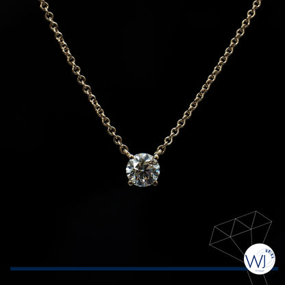 Diamond Pendant and Necklace 0.50 carat | 4 Claw Solitaire Setting with Fixed Chain | Individual Design