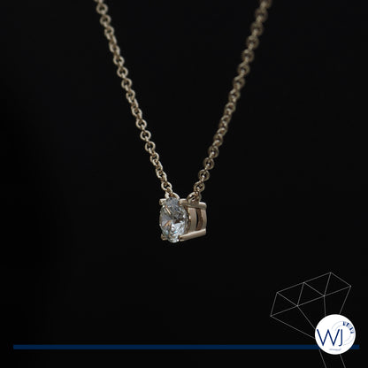 Diamond Pendant and Necklace 0.50 carat | 4 Claw Solitaire Setting with Fixed Chain | Individual Design