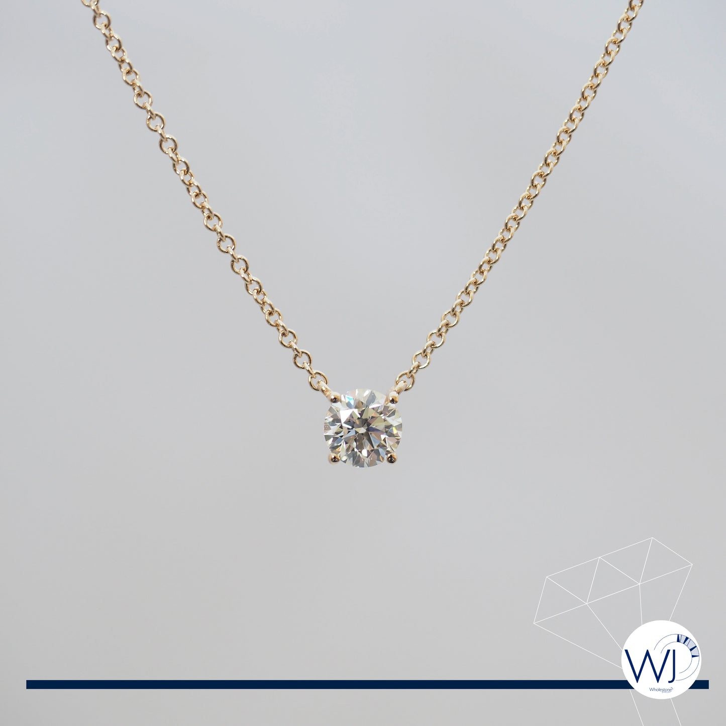 Diamond Pendant and Necklace 0.50 carat | 4 Claw Solitaire Setting with Fixed Chain | Individual Design