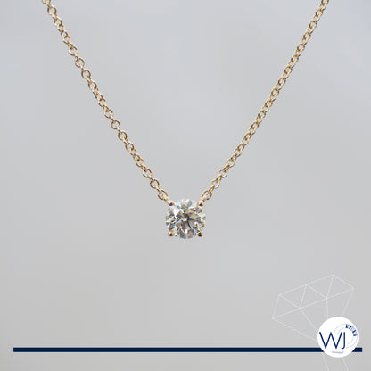 Diamond Pendant and Necklace 0.50 carat | 4 Claw Solitaire Setting with Fixed Chain | Individual Design