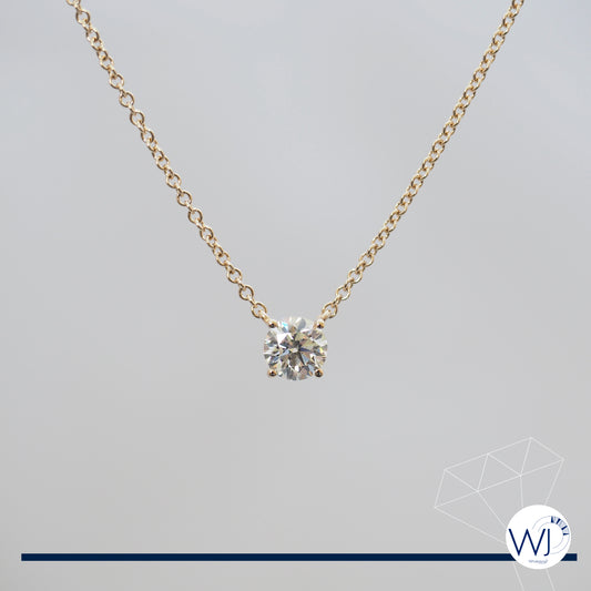 Diamond Pendant and Necklace 0.50 carat | 4 Claw Solitaire Setting with Fixed Chain | Individual Design