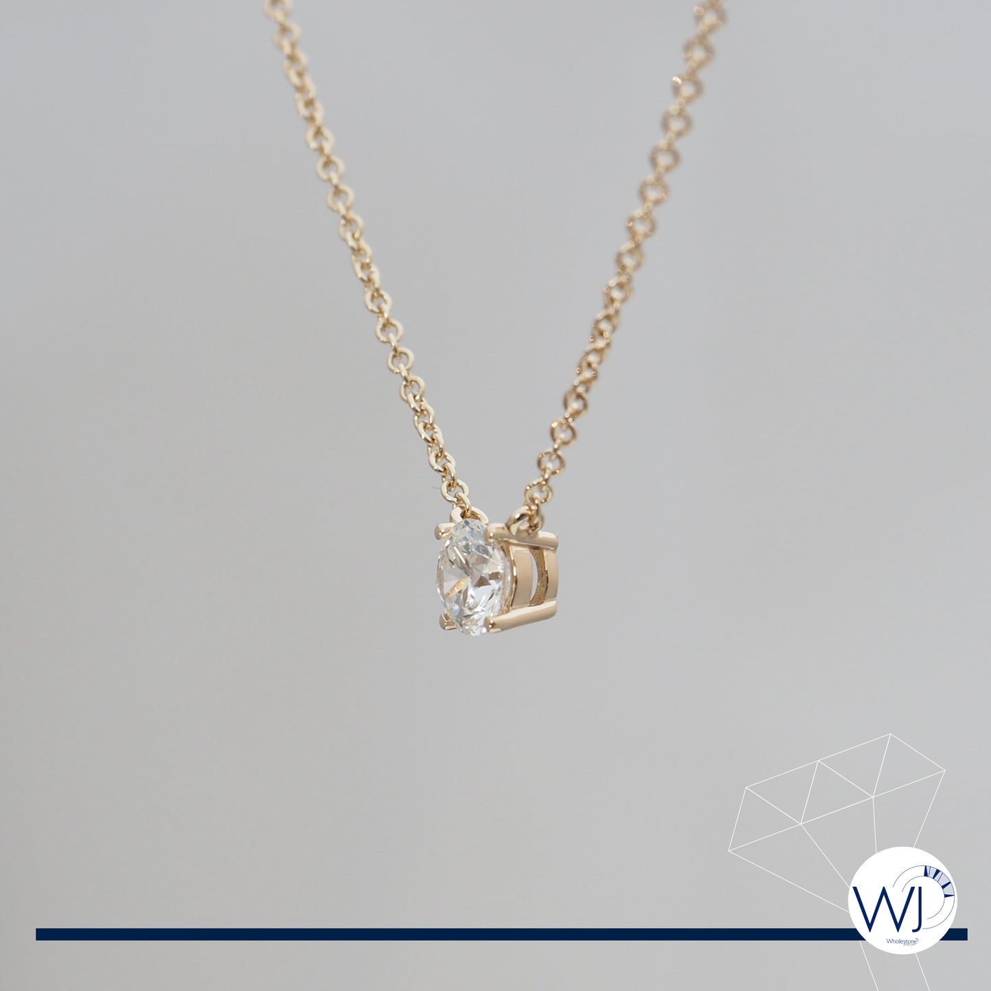 Diamond Pendant and Necklace 0.50 carat | 4 Claw Solitaire Setting with Fixed Chain | Individual Design