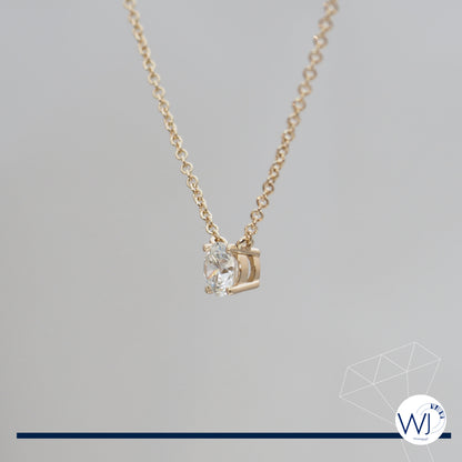 Diamond Pendant and Necklace 0.50 carat | 4 Claw Solitaire Setting with Fixed Chain | Individual Design