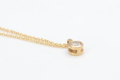 Necklace with Lab Grown Diamond Pendant Autumn Collection 24 Full Bezel Set Design One of Set One Angled Side View 1  by Wholestone Jewellery