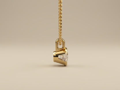 Necklace with Lab Grown Diamond Pendant Bezel Collection - Half Bezel Set Design Two - Side View 3  by Wholestone Jewellery