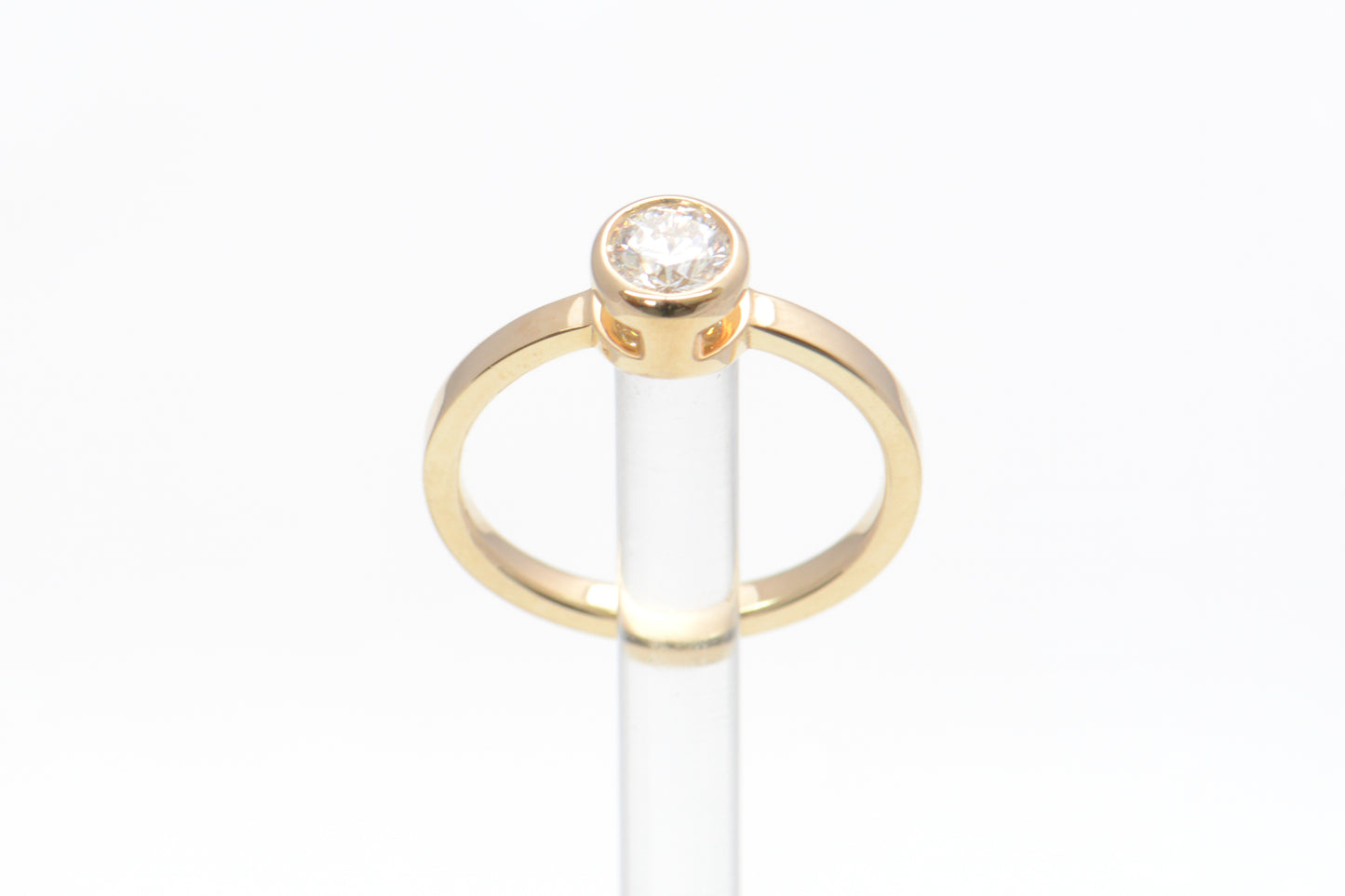 Lab Grown Diamond Ring Bezel Collection Full Bezel Set Design One Angled Side View by Wholestone Jewellery