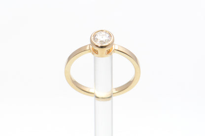 Lab Grown Diamond Ring Bezel Collection Full Bezel Set Design One Angled Side View by Wholestone Jewellery