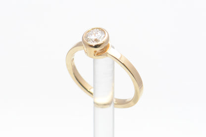 Lab Grown Diamond Ring Bezel Collection Full Bezel Set Design One Angled View 2 by Wholestone Jewellery