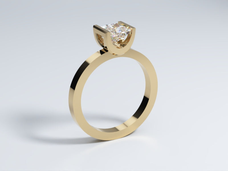 Lab Grown Diamond Ring Bezel Collection Half Bezel Set Design Three of Collection Side View 1 by Wholestone Jewellery