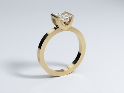 Lab Grown Diamond Ring Bezel Collection Half Bezel Set Design Three of Collection Side View 1 by Wholestone Jewellery