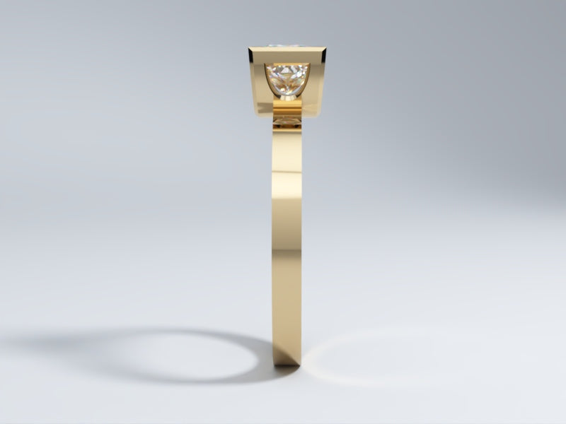 Lab Grown Diamond Ring Bezel Collection Half Bezel Set Design Three of Collection Side View 3 by Wholestone Jewellery