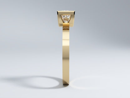 Lab Grown Diamond Ring Bezel Collection Half Bezel Set Design Three of Collection Side View 3 by Wholestone Jewellery