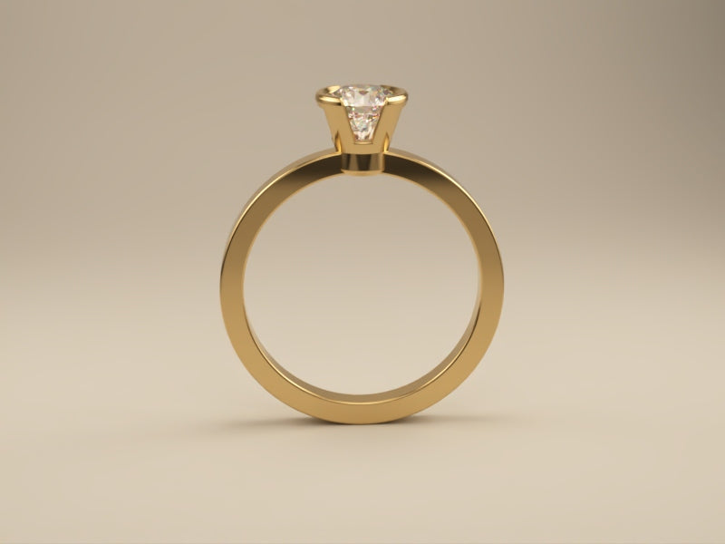 Lab Grown Diamond Ring Bezel Collection -  Half Bezel Set Design Two of Set Side View 1 by Wholestone Jewellery