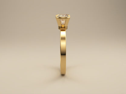 Lab Grown Diamond Ring Bezel Collection -  Half Bezel Set Design Two of Collection -  Side View 2 by Wholestone Jewellery