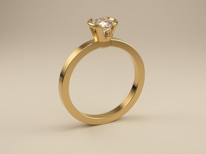 Lab Grown Diamond Ring Bezel Collection -  Half Bezel Set Design Two of Collection -  Side View 4 by Wholestone Jewellery