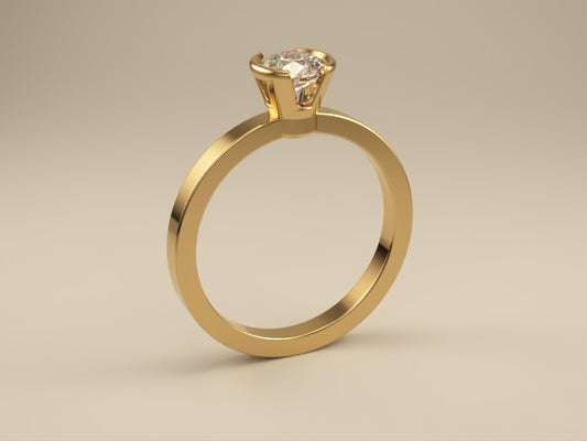 Lab Grown Diamond Ring Bezel Collection -  Half Bezel Set Design Two of Collection -  Side View 4 by Wholestone Jewellery