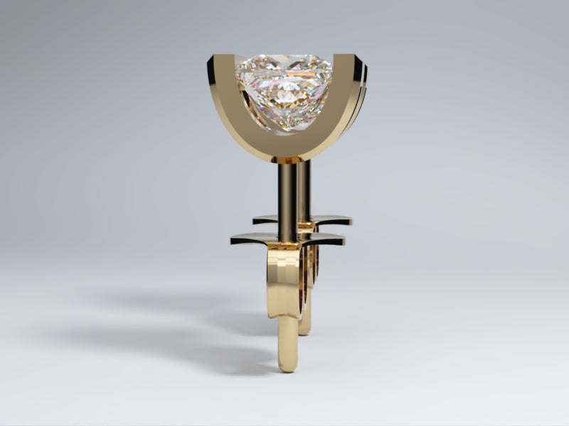 Lab Grown Diamond Stud Earrings Bevel Collection Half Bezel Set - Design Three of Collection - Side View 4  by Wholestone Jewellery