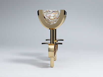 Lab Grown Diamond Stud Earrings Bevel Collection Half Bezel Set - Design Three of Collection - Side View 4  by Wholestone Jewellery